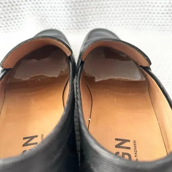 Magnanni MGN Black Leather Almond Toe Penny Loafer Dress Shoes Men 10 - Picture 6 of 10